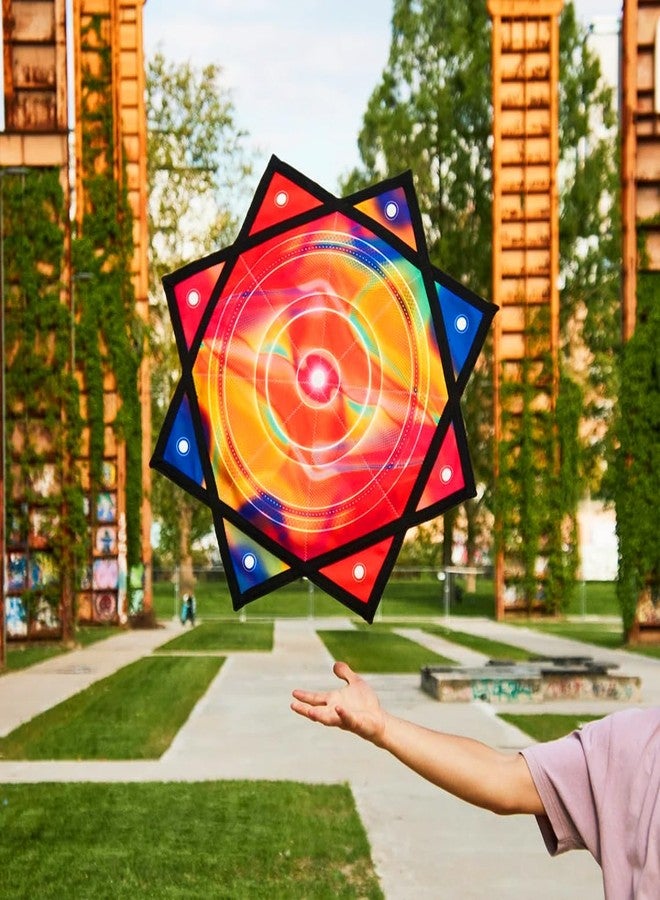 BVCY Flow Star Beginners Spinning Cloth Easy to Rotate Sided Print Juggling and Skill Toy Fingertip Rotating Flow Toy Dapo Star Blue Sea (Style-11) - Image 3